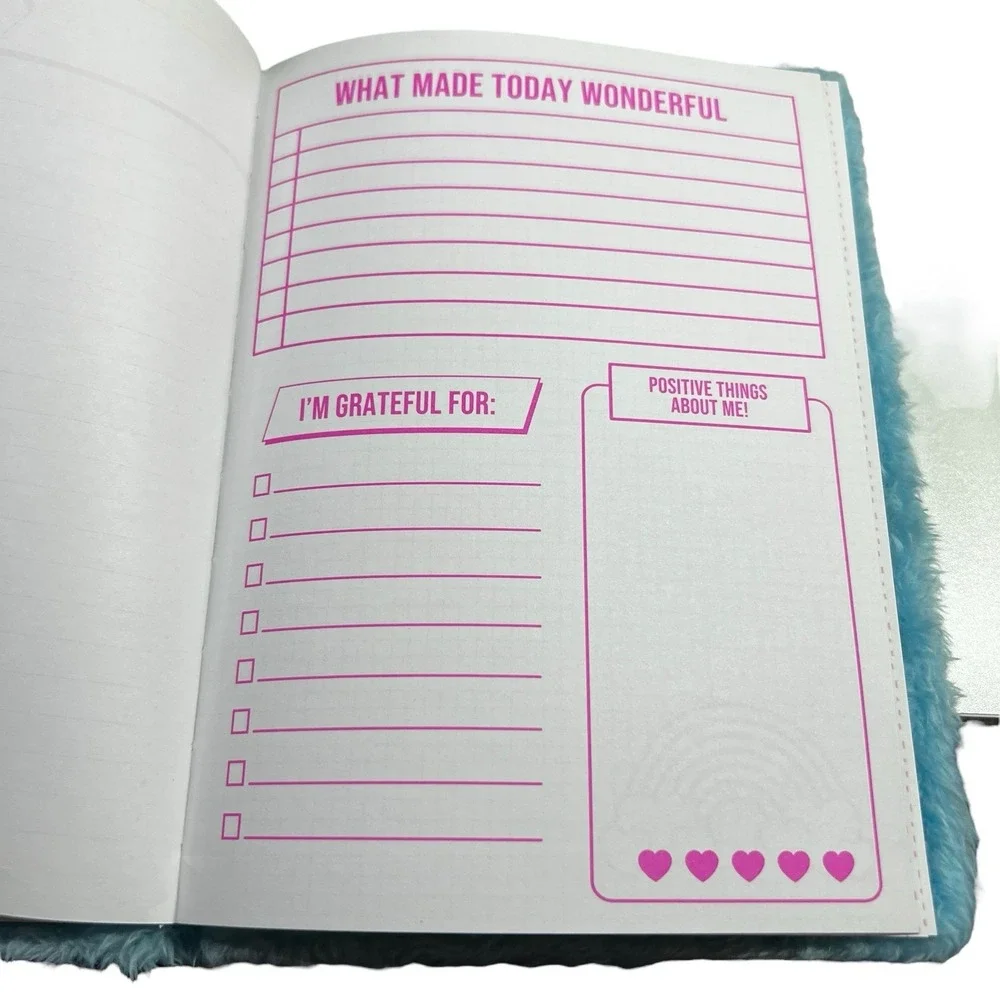 Furry‎ Blue Llama Journal Notebook Kids Gratitude Activity Diary